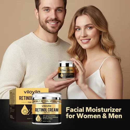 Vista 6 de Crema de retinol para la cara (1.7 onzas), retinoides para el rostro, crema facial antienvejecimiento con retinol y ácido hialurónico, hidratante