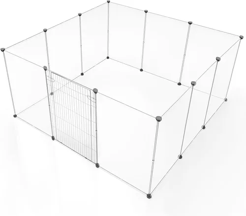 Vista 11 de BRIAN & DANY Dog Playpen Portable for Small Animals, Dog Play Pen Indoor, Transparent Pet Playpen for Puppies, Cats, 40" L x 40" W x 28" H Dog