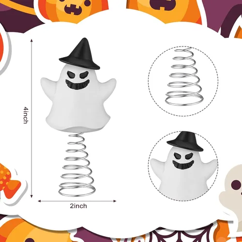 Vista 3 de Queekay Decoración de árbol fantasma de Navidad, adornos de fantasma pequeño de 4 pulgadas, decoración espeluznante para árbol de Navidad