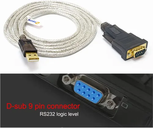 Vista 3 de DTech Cable serie a adaptador USB DB9 macho RS232 Puerto compatible con Windows 11 10 8 7 Mac (6 pies, PL2303)