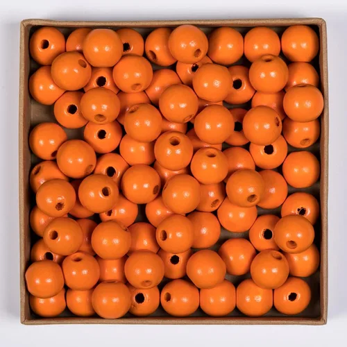 Vista 7 de Decoendiy 100 cuentas de madera para manualidades, cuentas redondas de madera de 0.630 in, cuentas de madera naturales pulidas de granja, cuentas