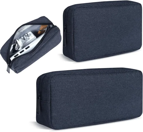 Vista 10 de CAAORDKSO Funda para accesorios electrónicos, organizador electrónico para cables de viaje, bolsa de almacenamiento impermeable portátil para disco