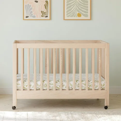 Vista 2 de Babyletto Maki - Cuna plegable portátil convertible 2 en 1, lavado natural