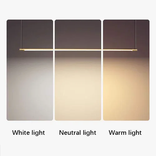 Vista 4 de Lámpara colgante lineal LED, moderna, ajustable, altura de suspensión, decoración interior, accesorio de iluminación de 3 modos de temperatura