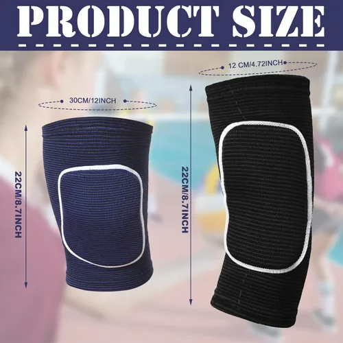 Vista 2 de Sosation Juego de 2 Coderas de Voleibol y Mangas para Rodilla y Brazo con Almohadilla de Protección, Accesorios Esenciales de Voleibol con Alta