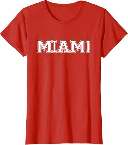 Vista 94 de Camiseta de regalo deportiva estilo universitario Miami Florida, Negro, S