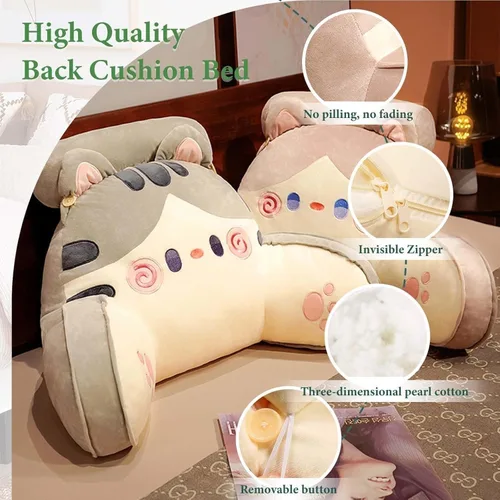 Vista 4 de Reading Pillow for Bed with Arms, Ergonomic Back Support Cushion Chair for Adults, Soft Bed Rest Pillow for Sitting, Floor, Sofa - Perfect for