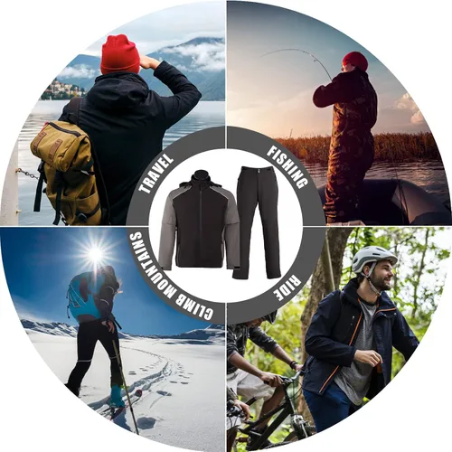 Vista 8 de K.E.J. Chaqueta impermeable de golf para hombre, impermeable, ligera, traje de golf para senderismo, ciclismo, correr, camping, viajes