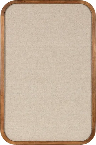 Vista 5 de Kate and Laurel Hutton Transitional Pinboard, 20 x 30, Rustic Brown, Radius Rectangle Wall Organizer with Fabric Pinning Surface Marrón rústico