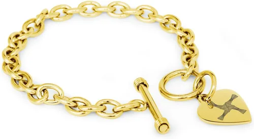Vista 37 de Pulsera y Collar con Dijes de Símbolos de Corazón de Acero Inoxidable Solo pulsera de plata