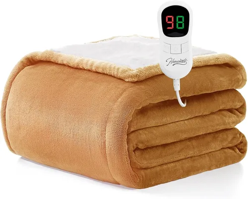 Vista 10 de Homemate Heated Blanket Electric Throw 50"x60" Heating Blanket ETL Cert 02 - Navy Blue