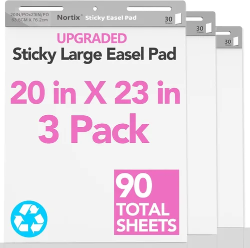 Vista 11 de Nortix Papel de carta, almohadillas adhesivas de caballete, papel de gráfico para profesores, súper adhesivo y resistente a las manchas, mini papel