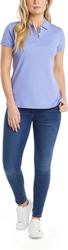 Vista 3 de Nautica Camisa polo de manga corta de 3 botones transpirable 100% algodón para mujer