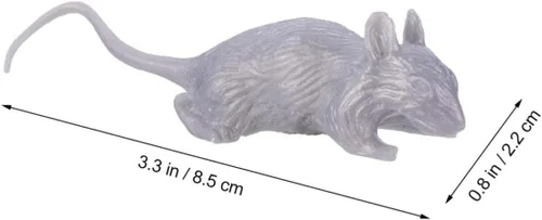 Vista 2 de KICHOUSE 10pcs Halloween Simulation Mouse Prank Lightweight Reusable Plastic Fake Mice for Party Decoration and Haunted House Props Realistic Gray