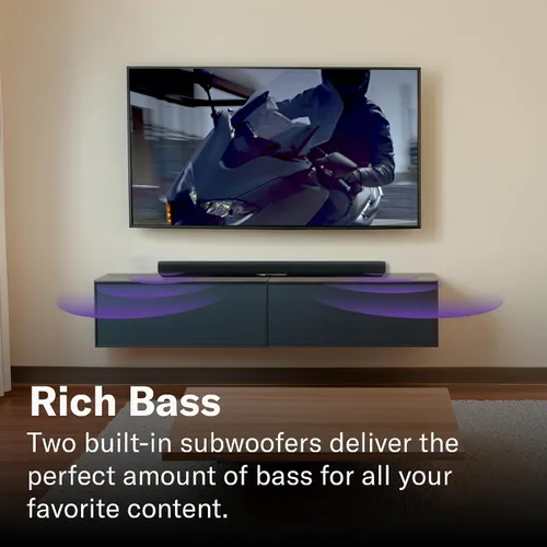 Vista 6 de Yamaha Audio SR-B20A Barra de sonido con subwoofers integrados y Bluetooth, negro