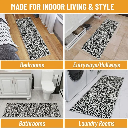Vista 4 de Ottomanson Leopard Kitchen Rugs - Washable Runner Rug, Non Slip Entryway Rug, Durable Kitchen Mats for Floor - Stylish and Functional Home Decor