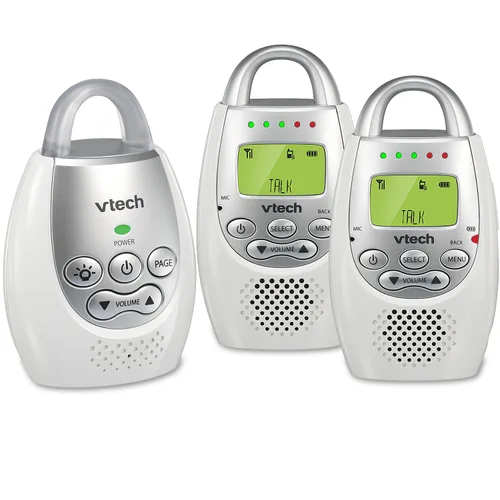 Vista 2 de VTech Paquete de monitores de audio para bebés con alcance de hasta 1,000 pies y batería recargable 2 unidades para padres