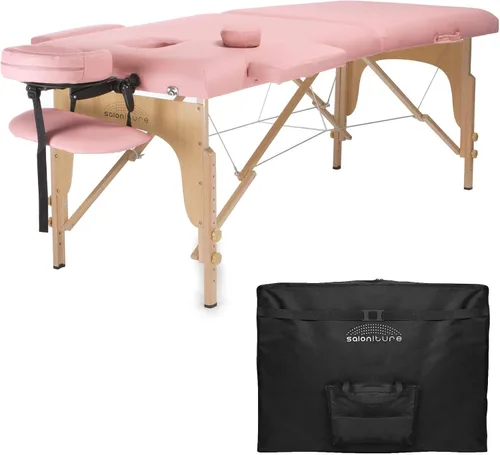 Vista 13 de Saloniture - Mesa de masaje plegable portátil profesional con estuche de transporte, color negro