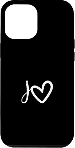 Vista 26 de Minimalist Monogram Name Initial Letter j White Heart Shape Case for iPhone 17