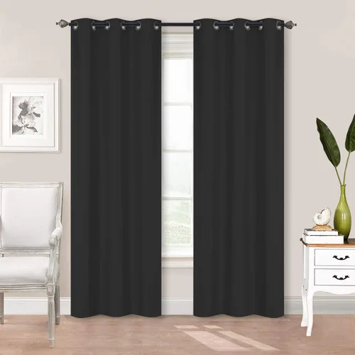 Vista 10 de Better Home Style 2 paneles de cortinas aisladas para cualquier ventana con ojales y ojales 100% opacos, color liso, 2 paneles de 36 pulgadas
