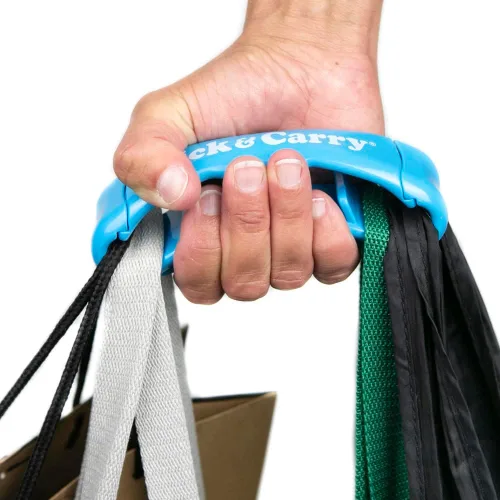 Vista 4 de Click & Carry Grocery Bag Carrier - As seen on Shark Tank, Soft Cushion Grip, Hands Free Grocery Bag Carrier, Plastic Bag Holder, Haul Sports Gear