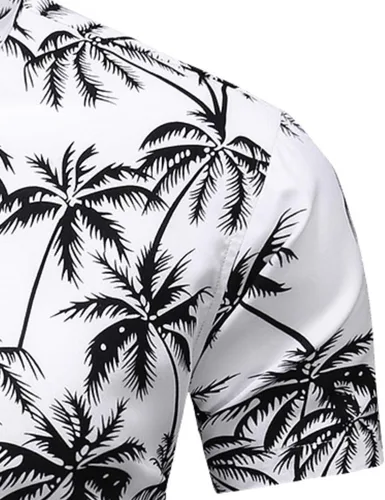 Vista 5 de LEFTGU Camisa de vestir estampada hawaiana con botones para hombre