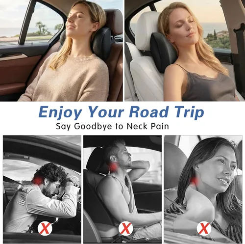 Vista 4 de Almohada súper cómoda para reposacabezas de automóvil, ajuste universal para el cuello del coche para conducir Car Pillows with 100% Memory Foam
