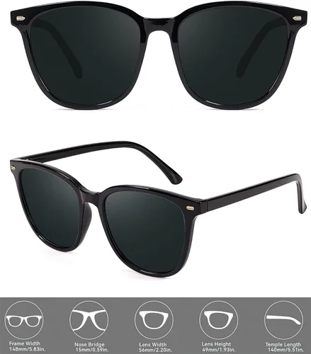 Vista 14 de FIMILU Paquete de 2 lentes de sol polarizados para mujer, lentes de protección UV400, montura grande, lentes de moda, elegantes