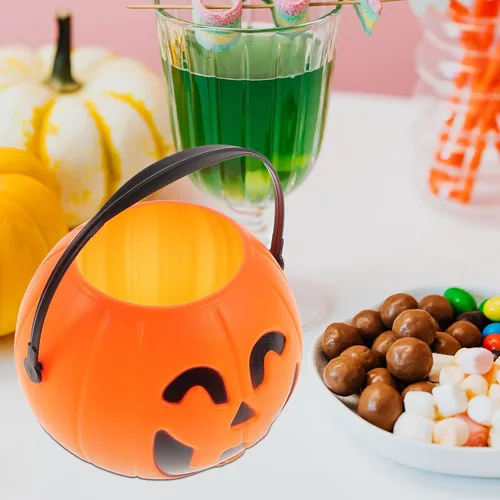 Vista 8 de TOYANDONA 3 piezas de calabaza cubo calabaza decoración mini decoración Halloween decoración adornos colgante de Halloween niños truco o trato