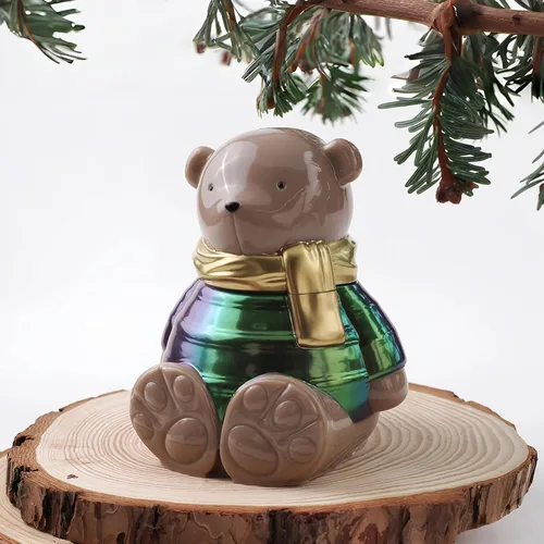 Vista 5 de Actvty Molde de resina para tarro de oso, molde de silicona para tarro con tapa, moldes de fundición de epoxi de oso 3D, caja de baratijas, tarro
