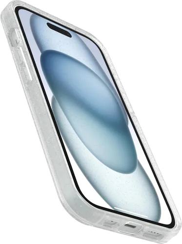 Vista 3 de OtterBox STARDUST - Carcasa transparente para iPhone 15, iPhone 14 y iPhone 13 (Symmetry Clear/Glitter), ultra elegante, compatible con carga