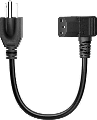Vista 10 de Cable de alimentación en ángulo recto Nema 5-15P a IEC 320 C13, cable de alimentación de CA macho de 3 clavijas a hembra IEC de ángulo recto de 1 pie