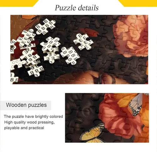 Vista 2 de Rompecabezas de 1000 piezas para adultos American African Black Girl Flower Wood Puzzles Educativo Cerebro Juguetes 21216941 Chica Negra Africana