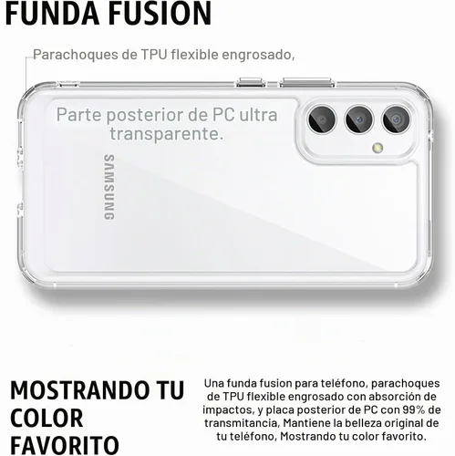 Vista 3 de Funda para Samsung A34 5G, Samsung Galaxy A34 5G, con protector de pantalla de vidrio templado, 4 bolsas de aire integradas, no amarillea, funda