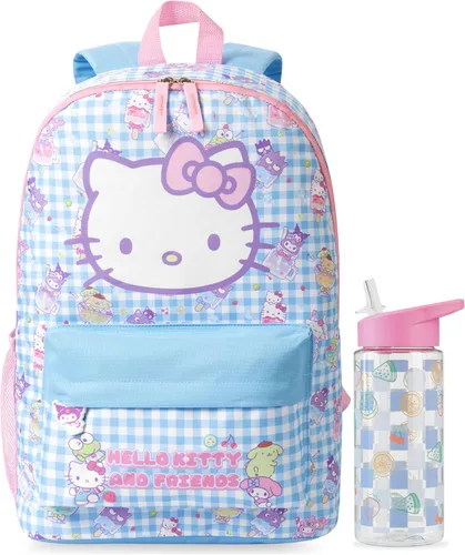 Vista 9 de Get Trend Disney Stitch Girls Backpack & Water Bottle, 2 Piece Set Blue Stitch