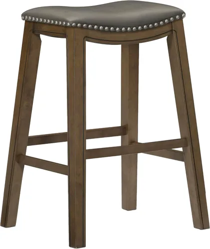 Vista 10 de Homelegance Ordway Taburetes de Altura de Comedor de Madera Maciza - Taburetes de Altura de Mesa Estilo Silla de Montar para Comedor de Transición