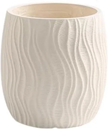 Vista 10 de Flower Pots Floor Plant Pots Cement Large Round Planters Simple Water Pattern Pattern Solid Color Green Plants Floriculture Flower Pots Plant Beige