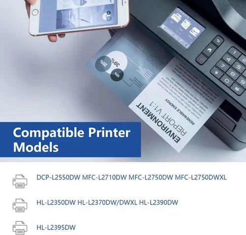 Vista 2 de TN770 - Cartucho de tóner para impresora Brother – TN-770 compatible con HL-L2370DW, HL-L2370DW XL, MFC-L2750DW, MFC-L2750DW XL, TN770 paquete de 2
