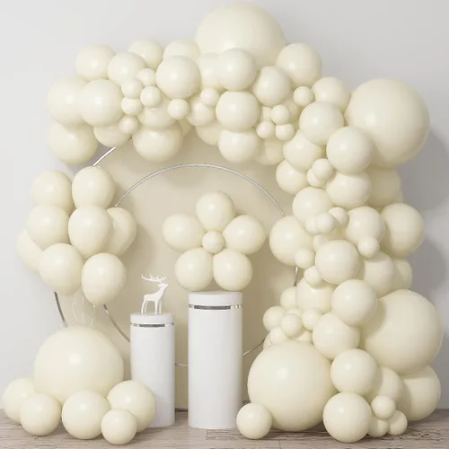 Vista 10 de Globos dorados champán, 60 globos pequeños de látex champán metálico de 5 pulgadas para arco de guirnalda de globos, globos cromados y champán de 5