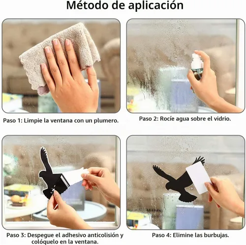 Vista 3 de Boao 20 calcomanías anticolisión para ventanas con forma de pájaro, calcomanías de ventana con forma de pájaro, adhesivos para personas y pájaros