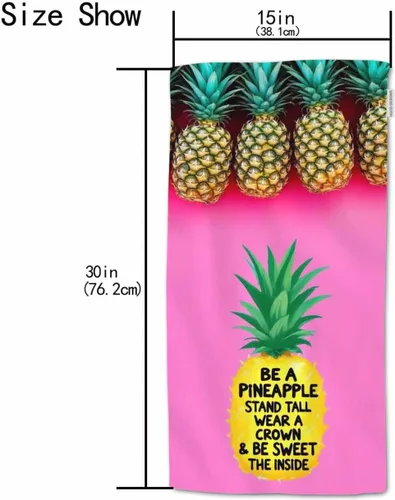 Vista 2 de HGOD DESIGNS Toallas de mano de piña, coloridas citas de piña para adultos, 100% algodón, toallas de baño suaves de 15 pulgadas x 30 pulgadas