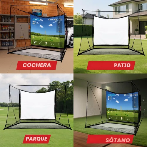 Vista 8 de ZEALFEEL Golf Simulator Enclosure & Golf Net with Dual-Layer HD Screen