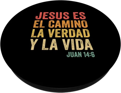 Vista 2 de Jesus es el Camino Juan 4:16 Cristiano Frase Biblia Espanol PopSockets intercambiables PopGrip