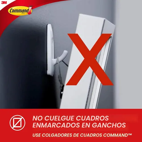 Vista 7 de Command - Ganchos de alambre (tamaño pequeño), color blanco Damage-Free Hanging with Adhesive No Tools Wall Hooks for Hanging Decorations in
