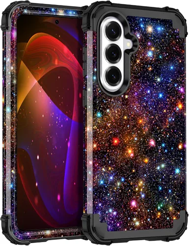 Vista 68 de Miqala Funda para Galaxy S21 FE 5G, brilla en la oscuridad, tres capas, resistente, protección a prueba de golpes, parachoques de plástico