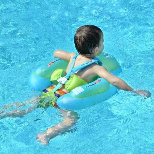 Vista 2 de Baby Swimming Float Kids Inflatable Swim Ring with Safety Support Bottom Swimming Pool Accessories for 3-36 Months