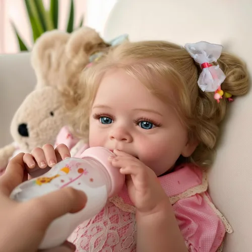 Vista 2 de CHAREX Muñeca realista Reborn Baby Girl – Muñeca realista hecha a mano de la vida real de 20 pulgadas, cuerpo con peso recién nacido, sensación