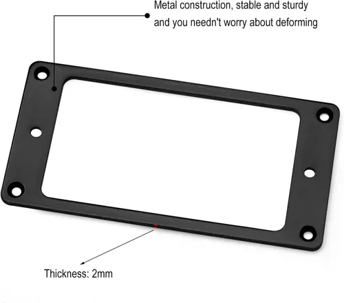 Vista 2 de MAXCHEER Anillo de recogida Humbucker plano de hierro de metal para reemplazo de guitarra eléctrica (negro)