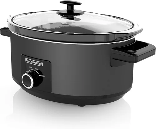 Vista 9 de Black + Decker Olla de cocción lenta digital de 6.6 L, SCD7007SSD, sonda de temperatura, Sous-Vide, tapa con bloqueo, olla de cerámica extraíble
