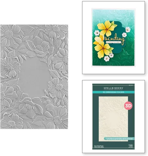 Vista 2 de Spellbinders Carpeta de estampado 3D de 5.5 x 8.5 pulgadas, diseño floral de cuatro pétalos